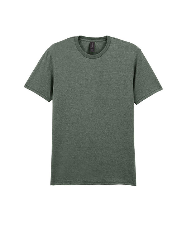 64000 Gildan Softstyle Adult T-shirtHeather Military Green Flat View