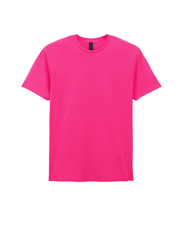 64000 Gildan Softstyle Adult T-shirtHeliconia Pink Flat View