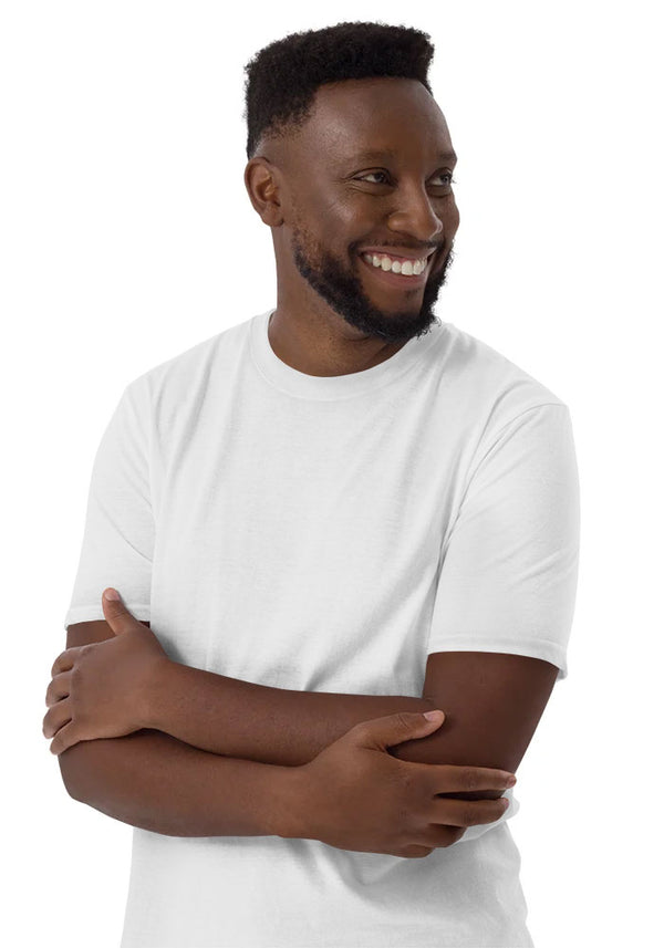 Gildan 64000 mens unisex adult Softstyle t-shirt white front View