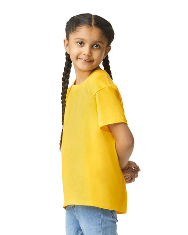 64000B Gildan Softstyle kids t-shirt daisy yellow side View