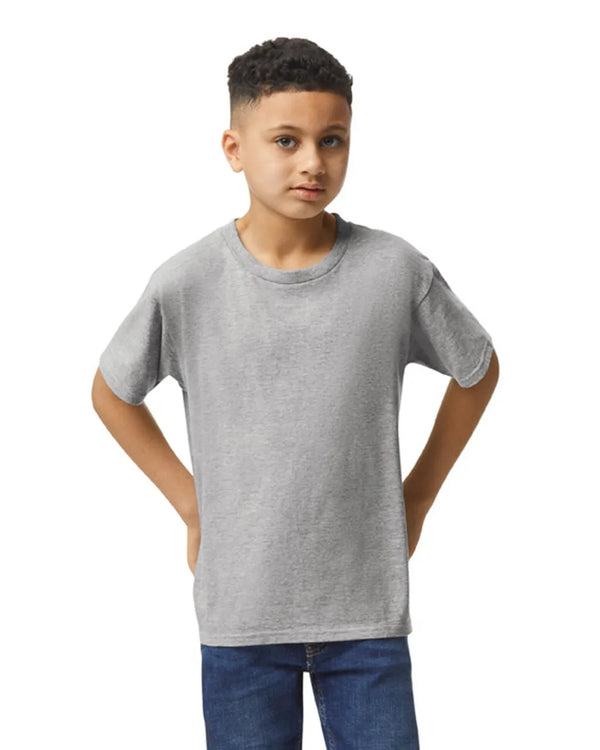 64000B Gildan Softstyle kids t-shirt RS sport grey front View