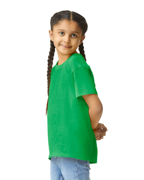64000B Gildan Softstyle kids t-shirt irish green side View