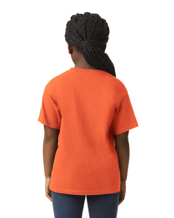 64000B Gildan Softstyle kids t-shirt orange back View