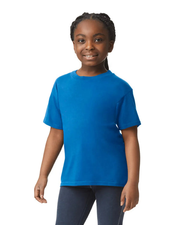64000B Gildan Softstyle kids t-shirt royal front View