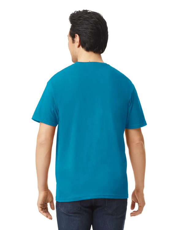 Gildan 64000 mens unisex adult Softstyle t-shirt Antique Sapphire Blueback View