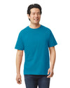 Gildan 64000 mens unisex adult Softstyle t-shirt Antique Sapphire Blue front View