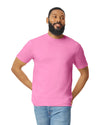 Gildan 64000 mens unisex adult Softstyle t-shirt Azalea pink front View