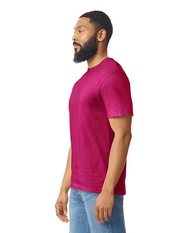 Gildan 64000 mens unisex adult Softstyle t-shirt Cardinal Red side View
