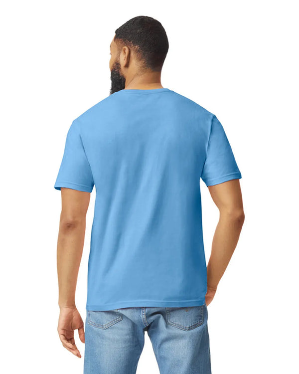 Gildan 64000 mens unisex adult Softstyle t-shirt Carolina Blue back View