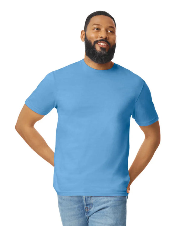 Gildan 64000 mens unisex adult Softstyle t-shirt Carolina Blue front View