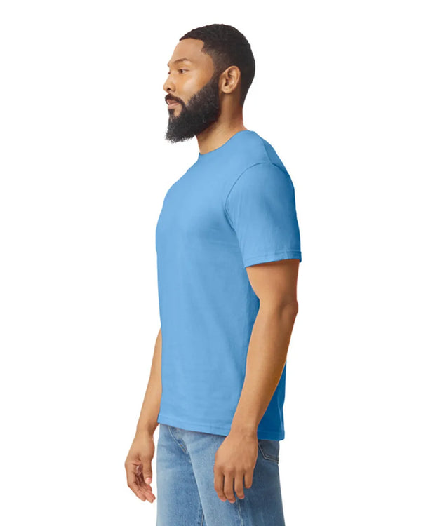 Gildan 64000 mens unisex adult Softstyle t-shirt Carolina Blue side View