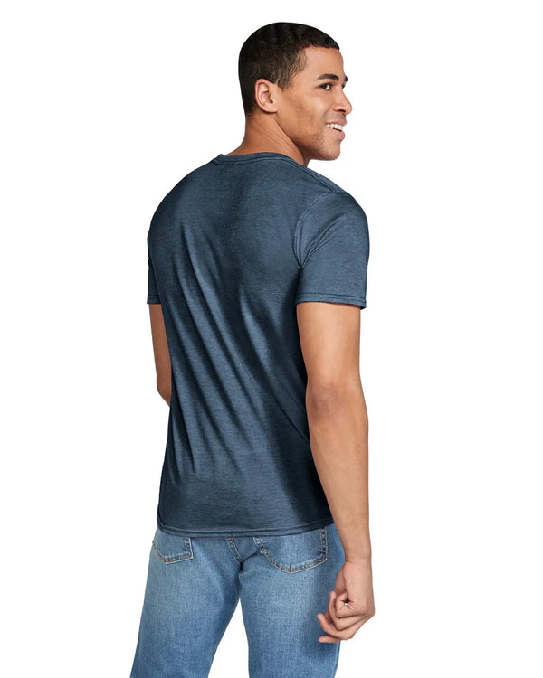 Gildan 64000 mens unisex adult Softstyle t-shirt navy back View