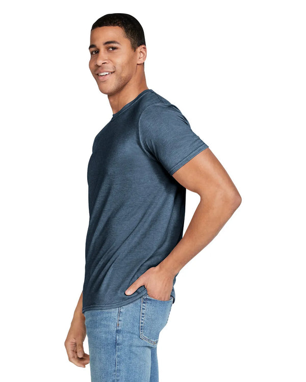 Gildan 64000 mens unisex adult Softstyle t-shirt navy side View