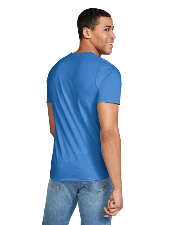 Gildan 64000 mens unisex adult Softstyle t-shirt royal back View