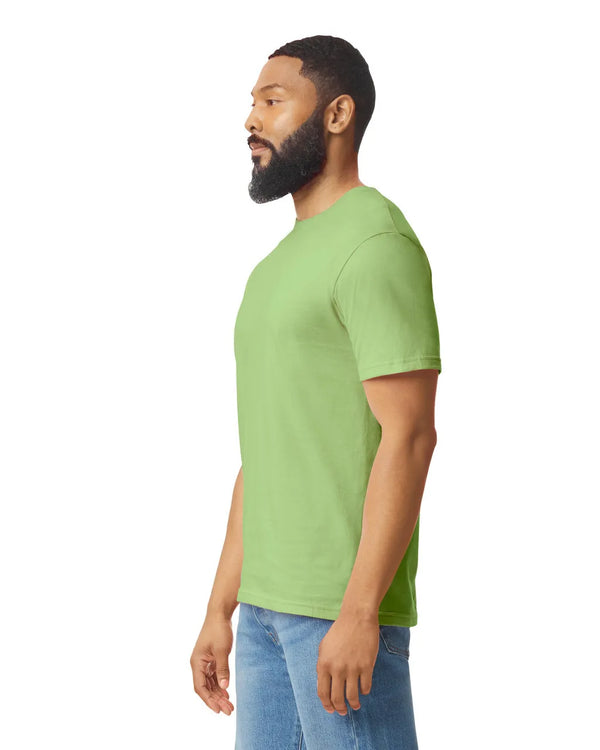 Gildan 64000 mens unisex adult Softstyle t-shirt kiwi side View