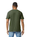 64000 Gildan Softstyle Military Green T-shirt Back View