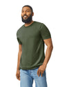 64000 Gildan Softstyle Military Green T-shirt Front View