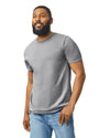 Gildan 64000 mens unisex adult Softstyle t-shirt RS sport grey front View