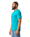 Gildan 64000 mens unisex adult Softstyle t-shirt Tropical blue side View