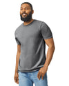 Gildan 64000 mens unisex adult Softstyle t-shirt charcoal front View