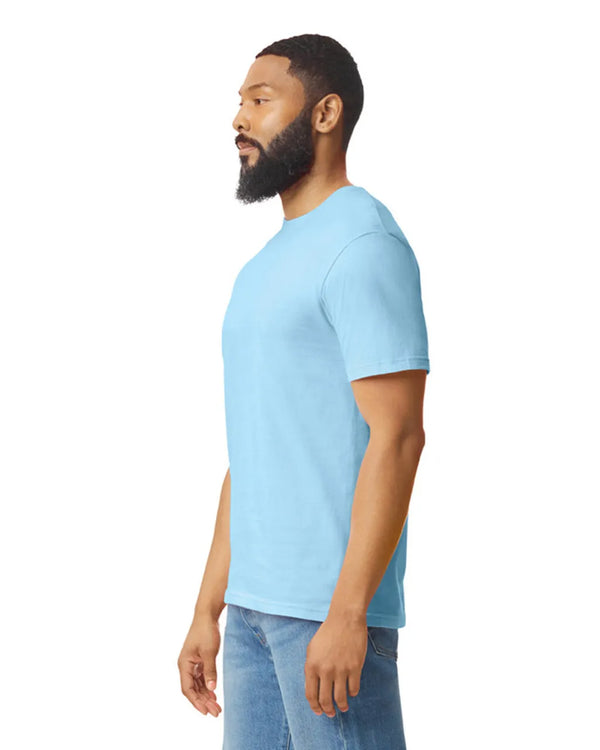Gildan 64000 mens unisex adult Softstyle t-shirt light blue side View