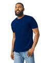Gildan 64000 mens unisex adult Softstyle t-shirt navy front View