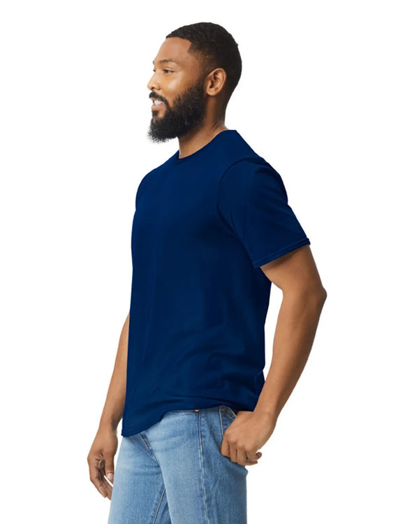 Gildan 64000 mens unisex adult Softstyle t-shirt navy side View