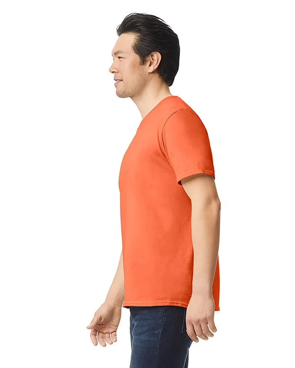 Gildan 64000 mens unisex adult Softstyle t-shirt orange side View