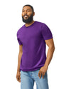 Gildan 64000 mens unisex adult Softstyle t-shirt purple front View