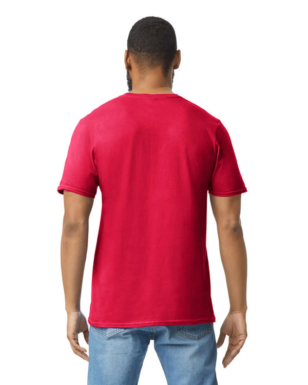 Gildan 64000 mens unisex adult Softstyle t-shirt red back View