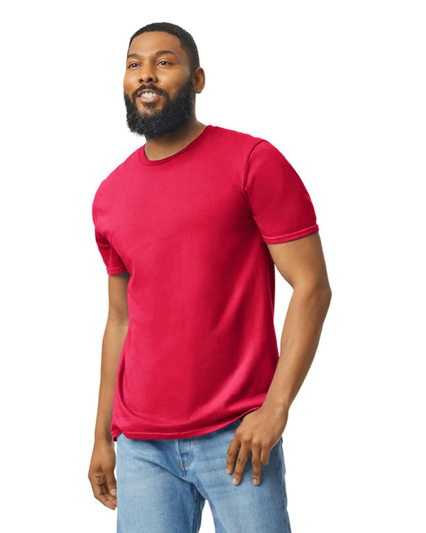 Gildan 64000 mens unisex adult Softstyle t-shirt red front View
