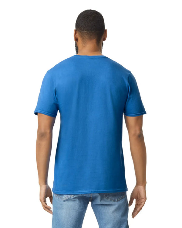 Gildan 64000 mens unisex adult Softstyle t-shirt royal blue back View
