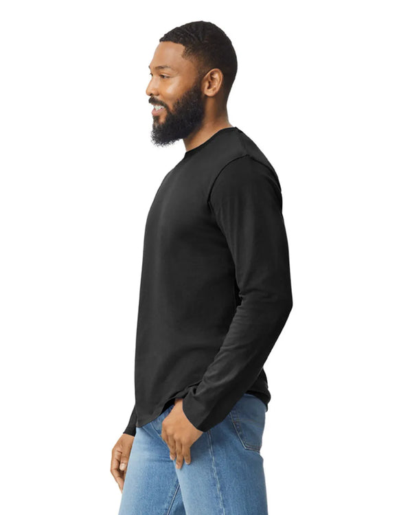 64400 Gildan Softstyle Long Sleeve T-shirt Adult Black Side