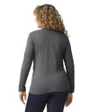 64400 Gildan Softstyle Long Sleeve T-shirt Adult Charcoal Back