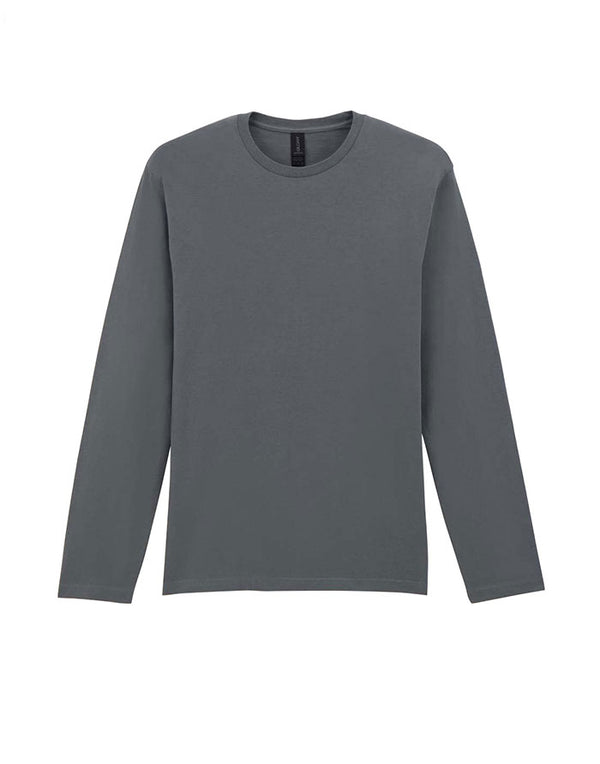 64400 Gildan Softstyle Adult Long Sleeve T-shirt Charcoal Flat View