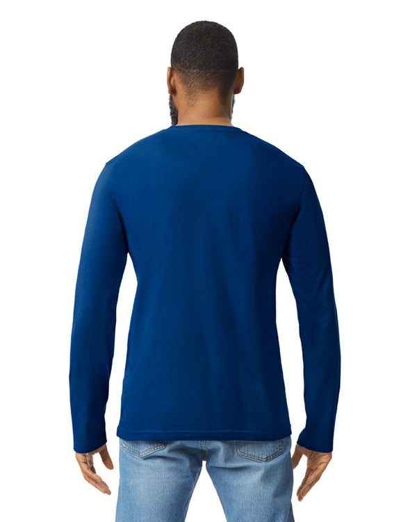 64400 Gildan Softstyle Long Sleeve T-shirt Adult Navy Back