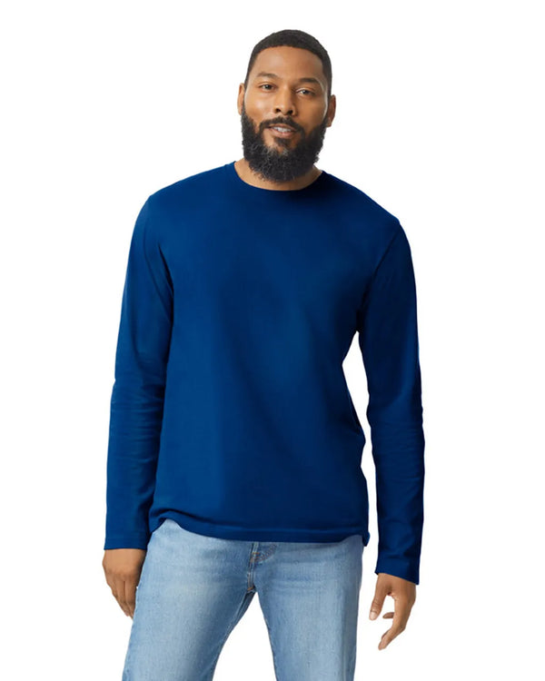 64400 Gildan Softstyle Long Sleeve T-shirt Adult Navy Front