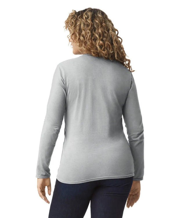 64400 Gildan Softstyle Long Sleeve T-shirt Adult RS Sport Grey Back