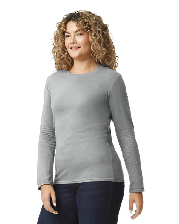 64400 Gildan Softstyle Long Sleeve T-shirt Adult RS Sport Grey Front