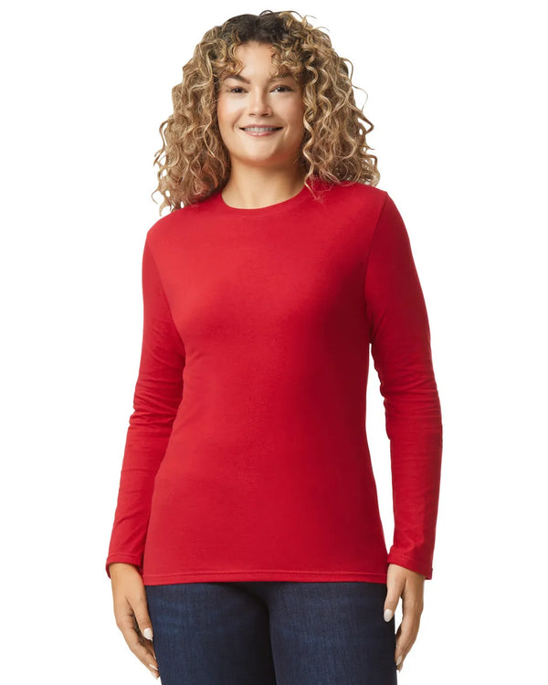 64400 Gildan Softstyle Long Sleeve T-shirt Adult Red Front