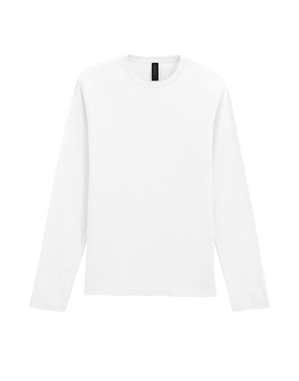 64400 Gildan Softstyle Adult Long Sleeve T-shirt White Flat View