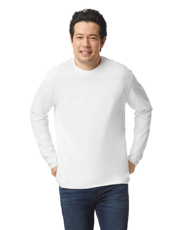64400 Gildan Softstyle Long Sleeve T-shirt Adult White Front