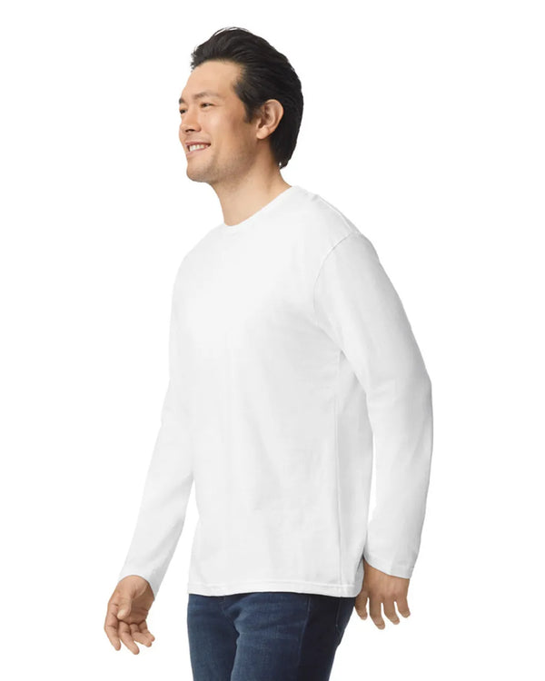 64400 Gildan Softstyle Long Sleeve T-shirt Adult White Side