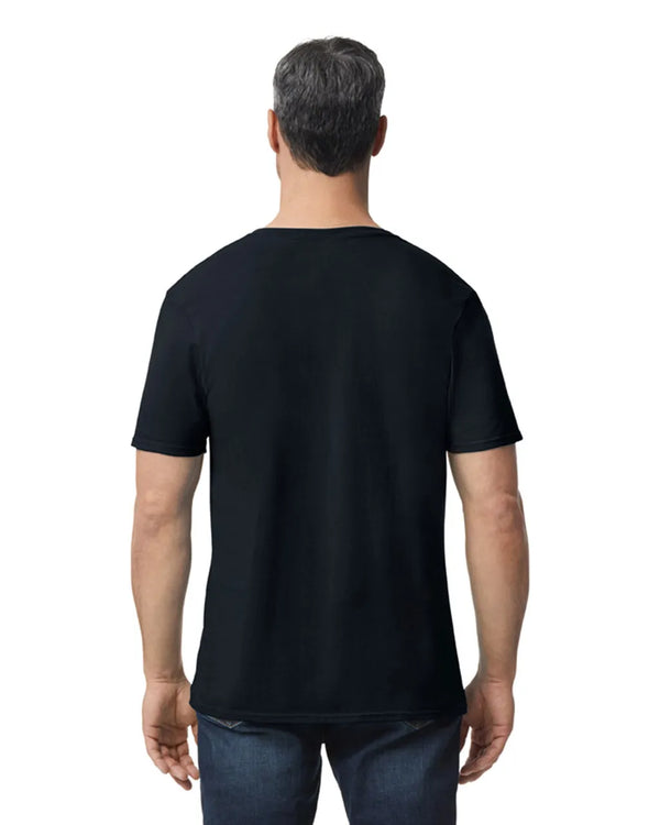 64400 Gildan Softstyle Adult V-NeckT-shirt Black Back View