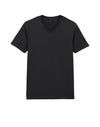 64V00 Gildan Softstyle Adult V-NeckT-shirt Black Flat View
