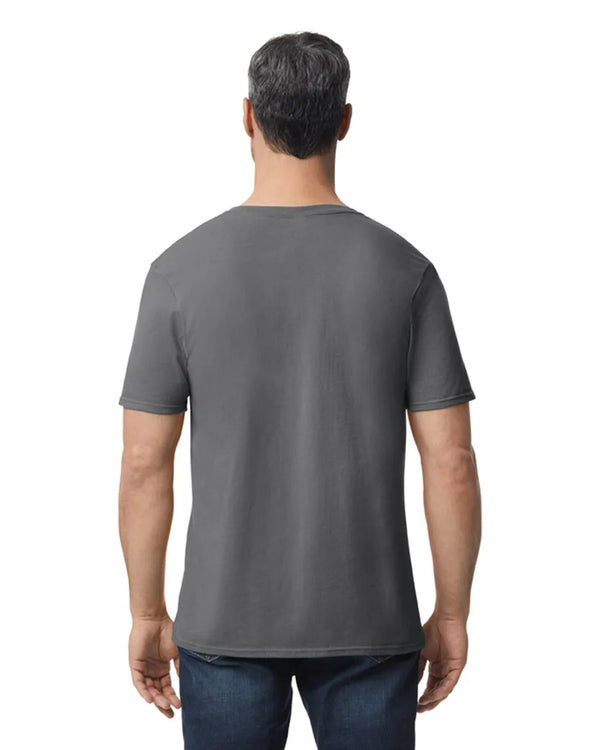 64V00 Gildan Softstyle Adult V-NeckT-shirt Charcoal Back View