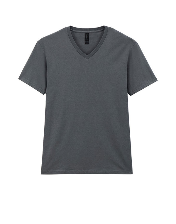 64V00 Gildan Softstyle Adult V-NeckT-shirt Charcoal Flat View