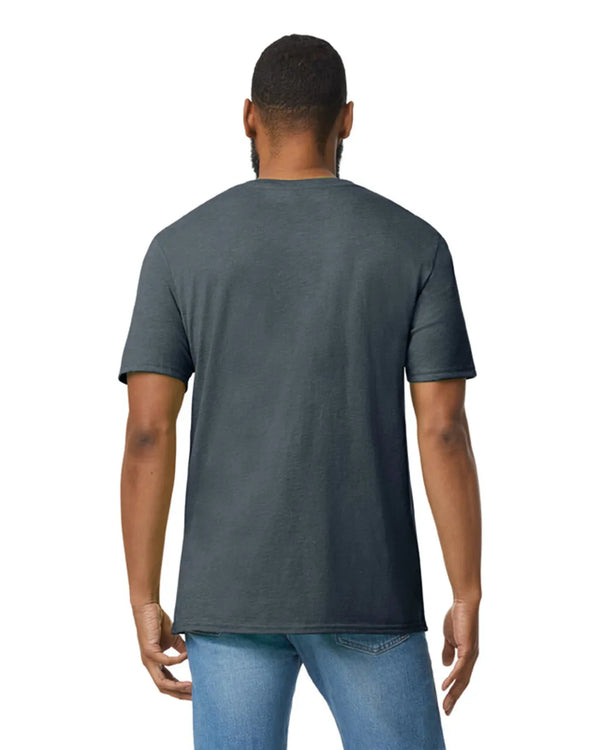 64V00 Gildan Softstyle Adult V-NeckT-shirt Dark Heather Back View