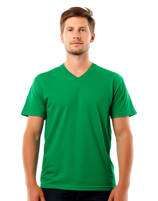 64V00 Gildan Softstyle V-Neck Adult T-shirt Irish Green Front View