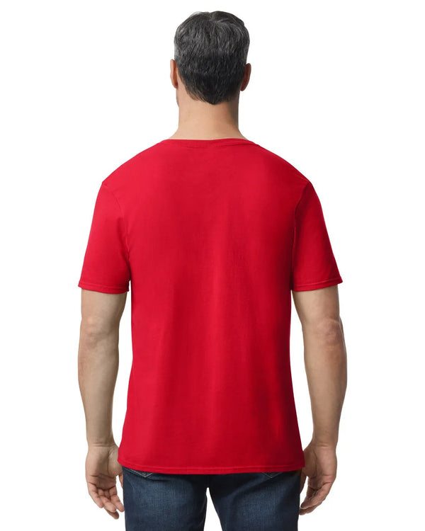 64V00 Gildan Softstyle Adult V-NeckT-shirtRed Back View
